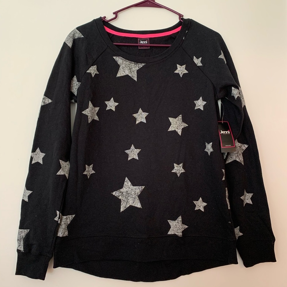 NWT Black Grey Star Sweater